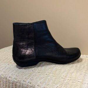 Dansko Black Metallic Ankle Boots